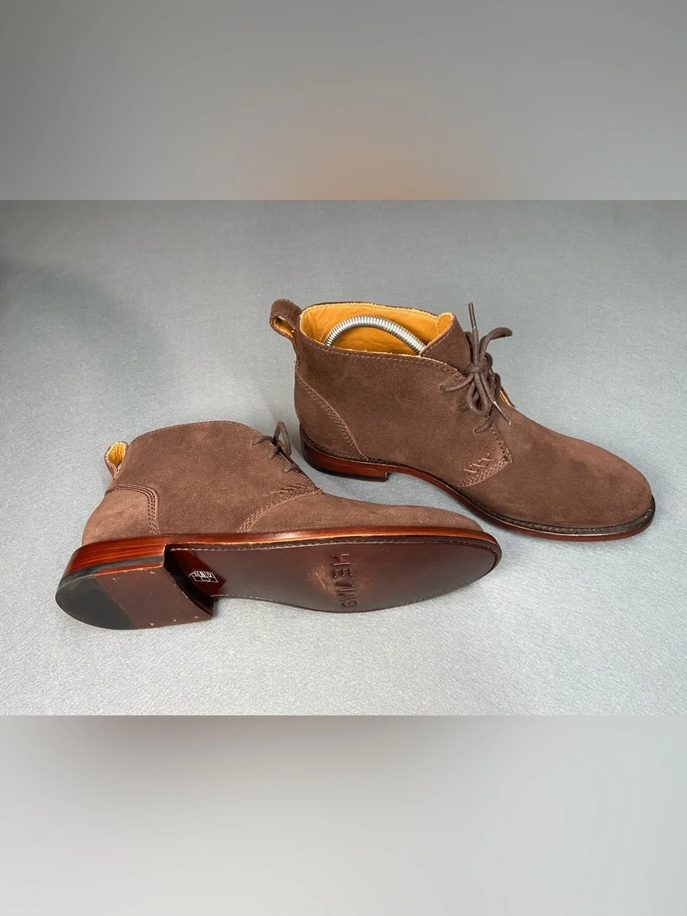 Men's Hand-Made Brown Suede Lace-Up Chukka Boots with Leather Lining
